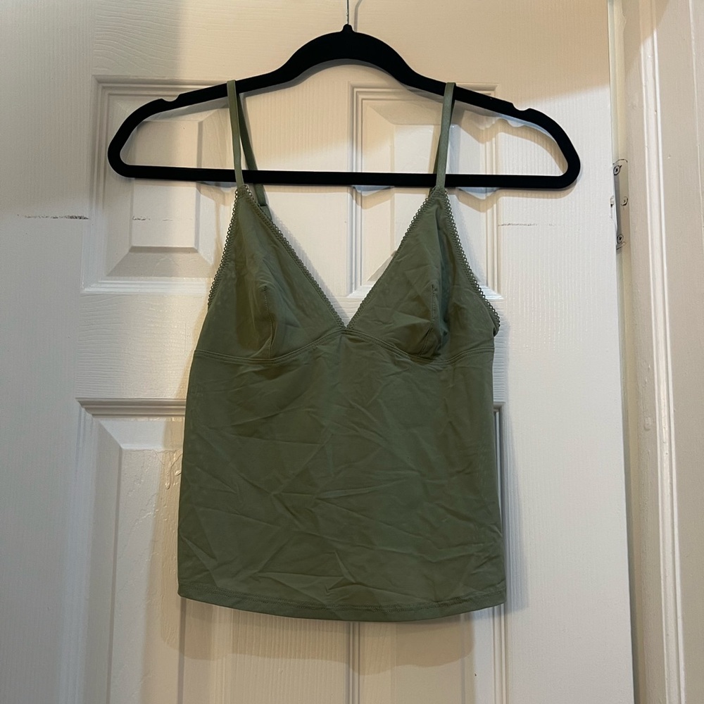 Urban Outfitters Army Green Mesh Tank Top NWT